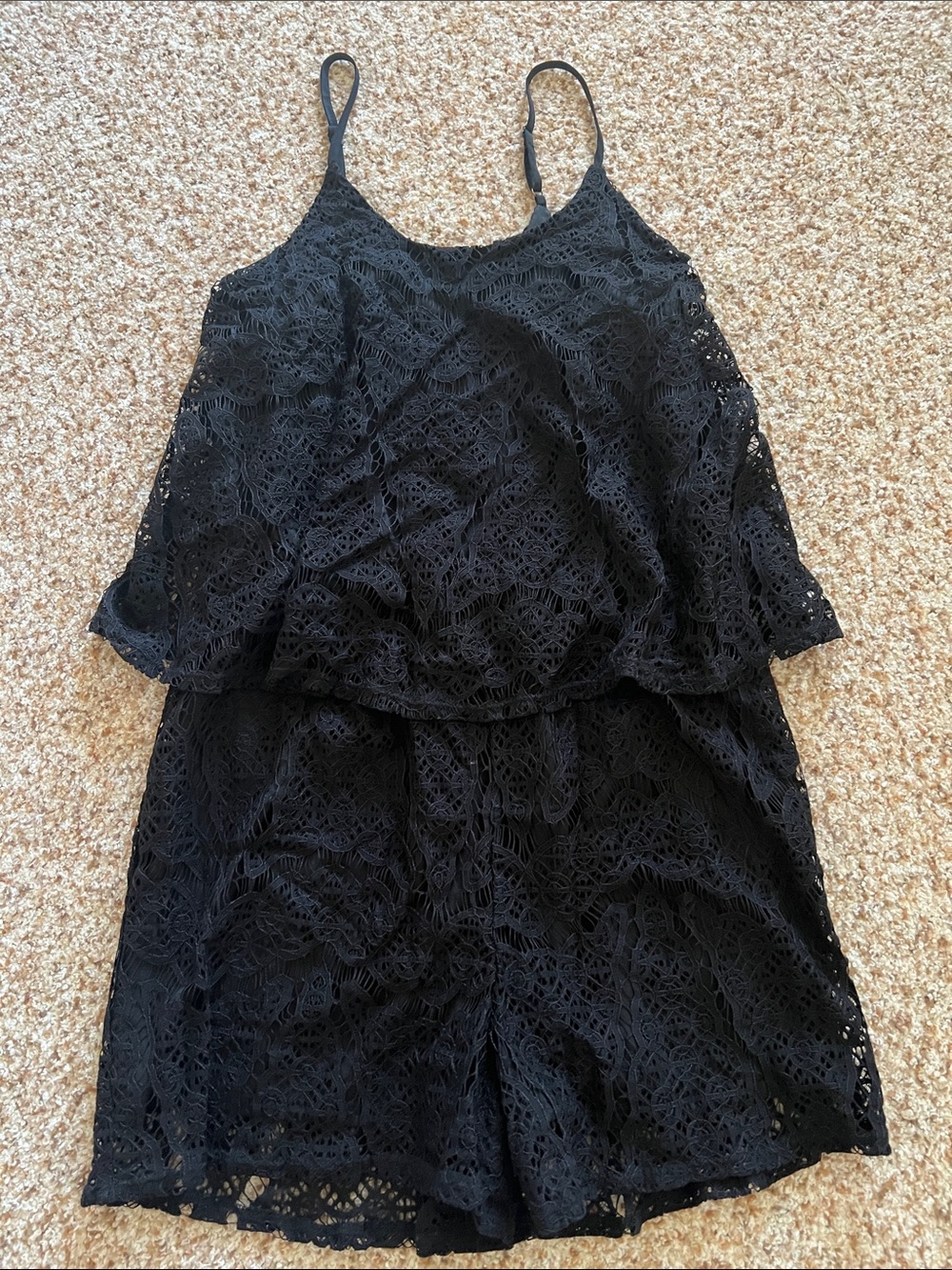 Black Lace Sleeveless Women's Romper